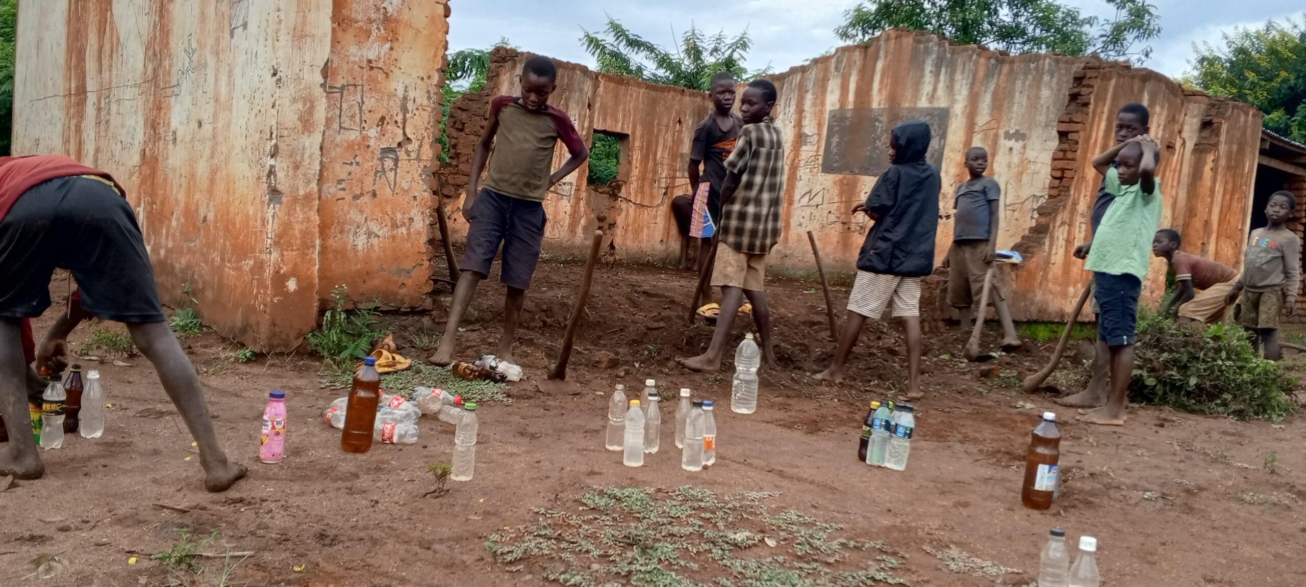 Village Clean up drive of Plastic Bottles